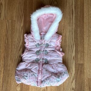 Little Girls Floral Puffer Vest